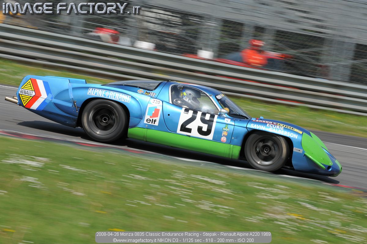 2008-04-26 Monza 0835 Classic Endurance Racing - Stepak - Renault Alpine A220 1969
